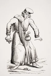 Advocaat, naar een tekening in een 15e-eeuws manuscript, uit 